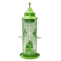 Mangeoire à oiseaux suspendue d'extérieur JH-Mech, style lanterne, multi-ports, anti-écureuil, en fer massif, motif unique, type fenêtre