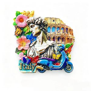 Imán Decorativo Moderno Personalizado para el Hogar, Estatua de David de Italia, Anfiteatro de <span class=keywords><strong>Roma</strong></span>, Imán de Poliresina para Refrigerador, Precio de Fábrica - Product Image 1