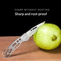 Couteau pliant en acier inoxydable 3CR13, EDC, camping en plein air, survie aux fruits, multifonction, petit porte-clés, mousqueton