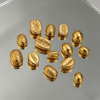 Perles en vrac à petit trou en acier inoxydable plaqué or 18 carats PVD, étanches, pour la fabrication de bijoux DIY, vente en gros