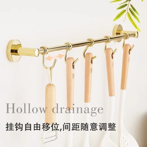 Support mural de cuisine standard avec crochets, support en cuivre pour cuillères et spatules, rangement polyvalent, aucun perçage requis - Product Image 4