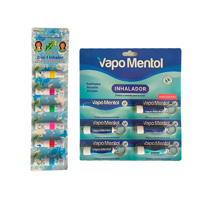 Factory direct menthol nasal vapor inhaler with cotton wicks refreshing for mosquito bite