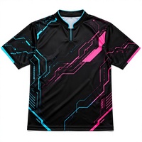 Jersey Esports Hitam Cetak Digital Lengan Pendek Kaos Olahraga untuk Acara Tim, Turnamen, dan Pertandingan