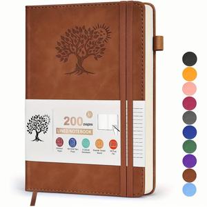 A5 Vegan Leather Hardcover Notebook-Plain Executive <b>Journal</b> Tree Life Design Pen Holder Dual Elastic Closure 200 - Product Image 1