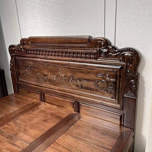 Letto Matrimoniale di Alta Qualità <span class=keywords><strong>in</strong></span> <span class=keywords><strong>Legno</strong></span> <span class=keywords><strong>Massello</strong></span> Intagliato Stile Classico Cinese 1,8m - Product Image 3