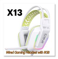 Casque de jeu filaire 2026 en promotion avec éclairage RGB pour l'e-sport, casque de jeu pour ordinateur avec son 7.1 et basses profondes X13