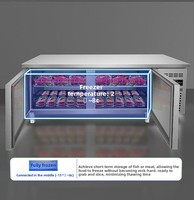 Table de préparation réfrigérée commerciale pour sandwichs, 2 portes, 8 bacs, refroidissement par air, en acier inoxydable 304, pour restaurant et traiteur