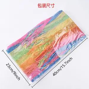 2024 New European And American Style Sexy Rainbow Stripe Long Beard Sunscreen Shawl Scarf Beach Sunscreen Scarf