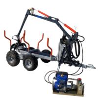 Trailer Pengangkut Kayu 1 Ton dengan Crane Hidrolik, Motor & Pompa |   Pembelah Kayu Bertenaga Bensin untuk ATV/UTV Pengangkatan dan Pengangkutan Kayu