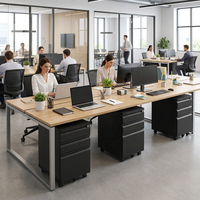 Meuble de rangement métallique moderne à 3 tiroirs, armoire de classement sous bureau, meuble de rangement de bureau en acier, vente directe d'usine