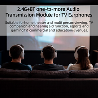 Módulo Receptor y Transmisor de Audio Estéreo de 48K y 16 Bits, PCBA OEM de Baja Latencia, Protocolo Propio de 2.4G para Auriculares Auracast para TV