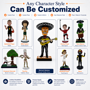 Figura de recuerdo de resina personalizada, realista, del Día de Muertos, estilo Mariachi, con sombrero y guitarra pintados a mano - Product Image 2