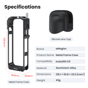 Amaginn khung kim loại trường hợp đối với insta360 X5 nhanh chóng phát hành bảo vệ khung lồng cho insta360 X5 Thể thao Phụ Kiện máy ảnh - Product Image 6