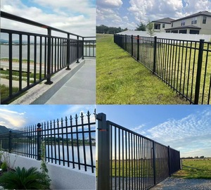 Portails et panneaux <span class=keywords><strong>de</strong></span> clôture en aluminium noir assortis pour extérieur, maison, jardin, piscine - Product Image 2