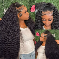 V parte Afro rizado pelucas de cabello humano para mujeres negras fábrica barata rizado 13x6 HD Pelo Rizado bebé Fronta SDD Pixiel peluca