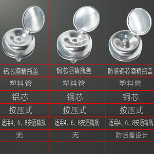 Stainless Steel Push <b>Button</b> Bottle Caps Anti-Spray Chemical Bottles Closure 8987 - Product Image 2
