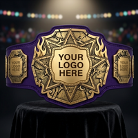 Cinturón de Campeonato Mundial de Muay Thai Profesional, Placa de Latón Personalizable, Correa de Artes Marciales