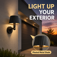 Nouvelle conception de luminaire mural extérieur noir à LED, résistant aux intempéries, pour patio, cour, jardin, hôtel, restaurant, décoration