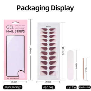 3D Pre-Cured No Baked Gel <strong>Nail</strong> Wraps 22 Strips For Easy Application Long-Lasting <strong>Nail</strong> Art Stickers - Product Image 5