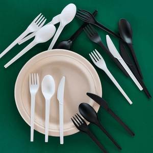 Vvg 100% מתכלה מתכלה פתית סכו "ם סט מזלגות סכינים כפולות סכו" ם סטים חד פעמי לחתונה - Product Image 3