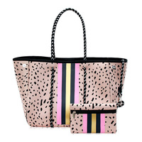 Sac à bandoulière en néoprène grande capacité personnalisé pour femme, type ouverture ouverte, sac fourre-tout tendance pour l'été, sac de plage