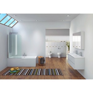 KV25 Kamalu 85cm Swivel <b>Bath</b> <b>Screen</b> Modern Sliding Style Frameless Tempered Glass and Aluminium for Hotels and Bathrooms - Product Image 4