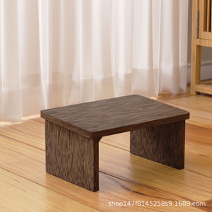 Repose-pieds en bois minimaliste couleur charbon, multifonctionnel, pour la maison et le bureau - Product Image 3