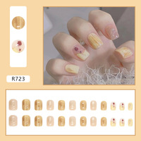 Faux ongles carrés amande à presser, vente en gros, vert, marron, nude, motif animal, réutilisables, 24 pièces, pour femmes, usage quotidien