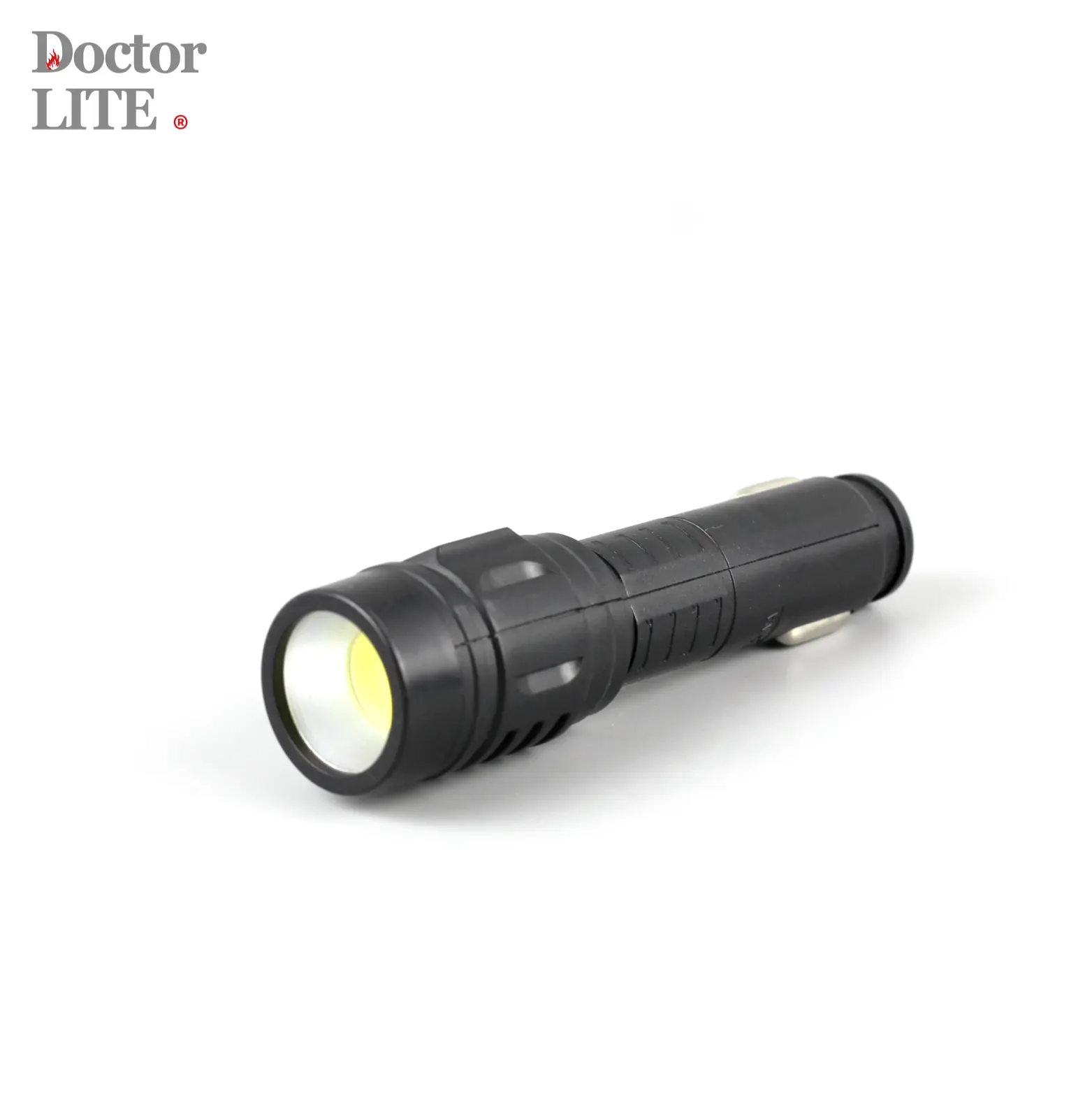 charging socket torch cigarette lighter with flashlight, mini car charger torch, car flashlight