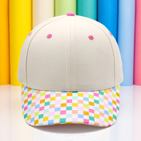 Gorra de Béisbol Personalizada con 6 Paneles Estructurados, Visera con Estampado de Patchwork, Visera Impresa a Dos Tonos, Cierre a Presión, para Mujer