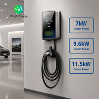 Cargador de Pared para Vehículos Eléctricos OEM ODM, Estación de Carga Inteligente de CA de 9.6kW, RFID, WiFi, OCPP, CE, TUV, UKCA, Tipo 2, Control por Aplicación, Pantalla LCD, WrightCharge