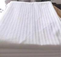 Drap de lit en satin à rayures étoilées pour hôtel, drap de lit d'une seule pièce, drap de lit blanc épais crypté chez l'habitant