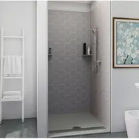 Panel Dinding Dekoratif Permukaan Padat Pola Kustom Tampilan Marmer Dinding Shower Penutup Pancuran Resin Tahan Air
