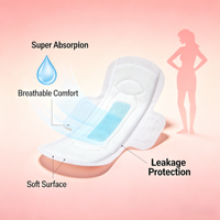 Serviettes hygiéniques jetables personnalisées en charbon de bambou et coton, maxi/super, super absorbantes, anti-fuites, fabriquées par Guangni Factory