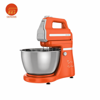 Batteur sur socle électrique 300W 5 vitesses, en acier inoxydable, avec bol mélangeur 4,5L, crochet pétrisseur, tête inclinable et éjecteur de fouets pour