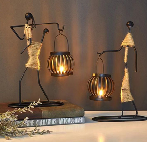 Cuerda de Hierro Retro Creativa para Niña, Candelabro de Metal Vintage, Adorno para Mesa de Comedor, Bar de <span class=keywords><strong>Música</strong></span>, Sala de Estar, Hierro Hecho a Mano - Product Image 6