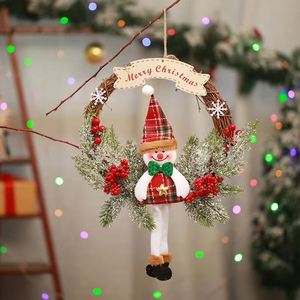 Guirnalda Navideña Hecha a Mano de Mimbre para Puerta, Decoración de Pared con Ciervo, Artículos para Fiestas de Año Nuevo - Product Image 4