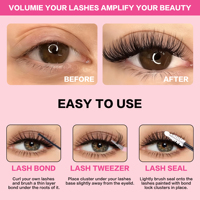 [En stock] DIY 10 rangées de cils en grappe synthétiques PBT, faux cils volume naturel réutilisables longue durée tenue forte maquillage