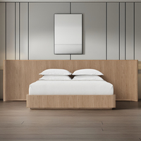 FERLY Ensemble de chambre à coucher en bois massif de style américain moderne classique, lit à baldaquin contemporain en chêne, lit double pour la maison, hôtel, lit superposé