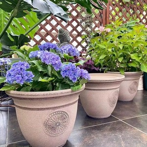 Pot de fleurs en plastique imitation <span class=keywords><strong>terre</strong></span> <span class=keywords><strong>cuite</strong></span> PP pour extérieur, grand diamètre, robuste et durable, jardinière pour balcon, décoration de cour - Product Image 2