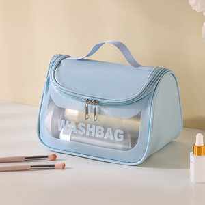 Wholesale Transparent Toilet Storage Bag PVC Nylon Simple Light Luxury Waterproof Cosmetic Bag for Household Travel - Product Image 4