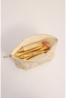 Grande trousse de toilette portable en coton et lin brodé, ultra-légère, grande capacité, pour rouges à lèvres