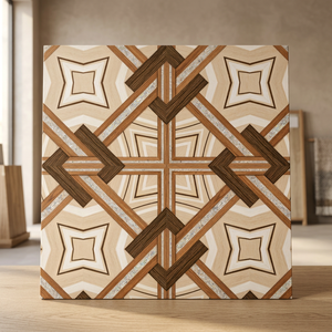 Carreaux de sol en céramique émaillée effet porcelaine, aspect mat, design décoratif intérieur, 16x16 pouces, finition métallique numérique - Product Image 5