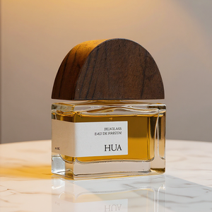 Großhandel leere Parfüm flasche 50ml Clear Home Decoration Natürliche Holz kappen Parfüm Glasflasche Kunden spezifische Etiketten und Box - Product Image 1