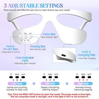 Appareil de massage oculaire à luminothérapie avec fonction pulsée/chauffante pour éliminer les rides et lifter les yeux, idéal pour les poches, la fatigue et les cernes