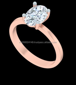 Anillo de Compromiso de Diamante de Laboratorio Ovalado para Mujer, Anillo de Oro Blanco de 18K para Bodas, Fiestas y Aniversarios - Product Image 2