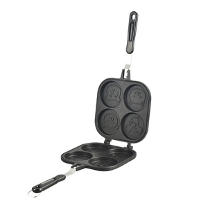 Sartén para panqueques con rueda cuadrada de cuatro agujeros de doble cara moderna del fabricante, sartén multifuncional de Metal antiadherente para freír el desayuno - Product Image 1