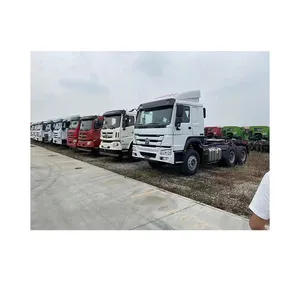 Kullanılmış araba çin ulusal ağır kamyon HOWO 371/375/400 beygir gücü 10 tekerlek römork kafa tam traktör HOWO 6x4