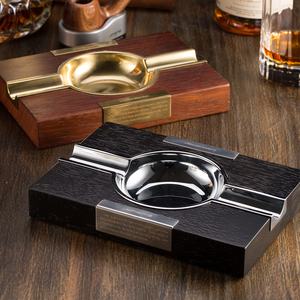 Cenicero JIFENG JF-3018, Accesorio para Cigarros, Clásico, Cuadrado, de Latón y Madera <span class=keywords><strong>Merbau</strong></span>, para Hogar, Oficina, Bar o Restaurante - Product Image 4