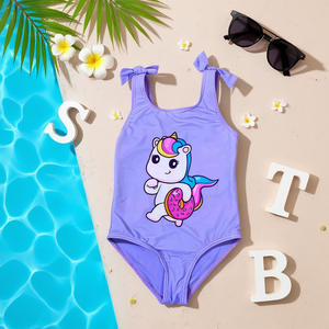 Costume da bagno intero Buonic Girls Unicorn viola taglia 6/12 12/18 18/24 24/30 30/36 Costume da bagno estivo - Product Image 2